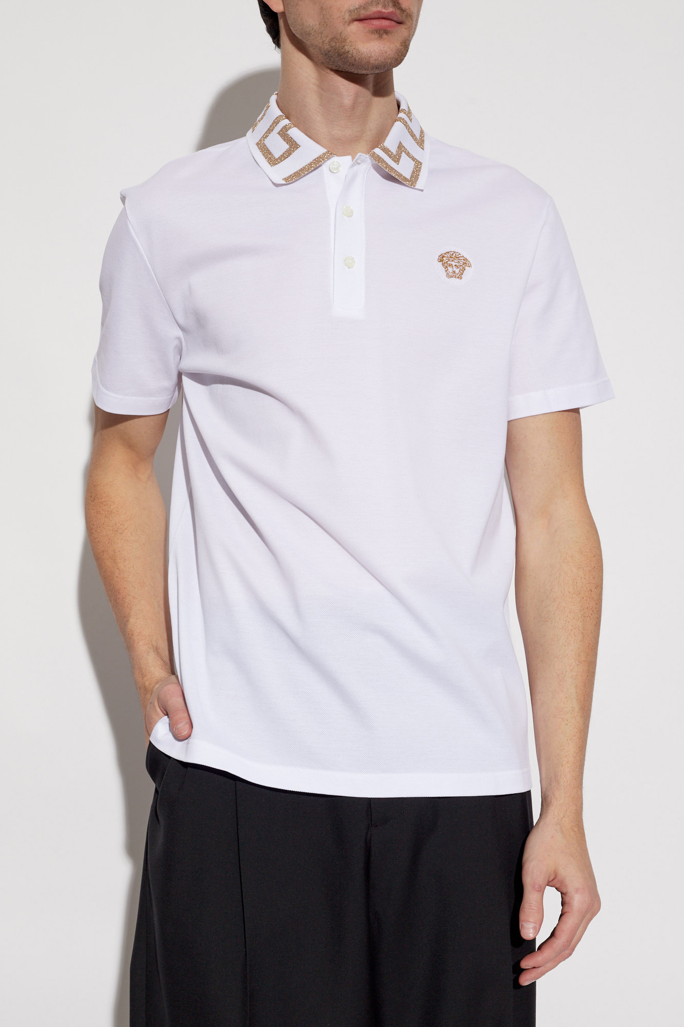 SchaferandweinerShops | Versace Polo shirt with lurex yarn